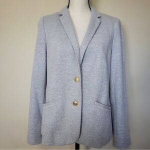Talbots Heather Gray Blazer with Gold Accents